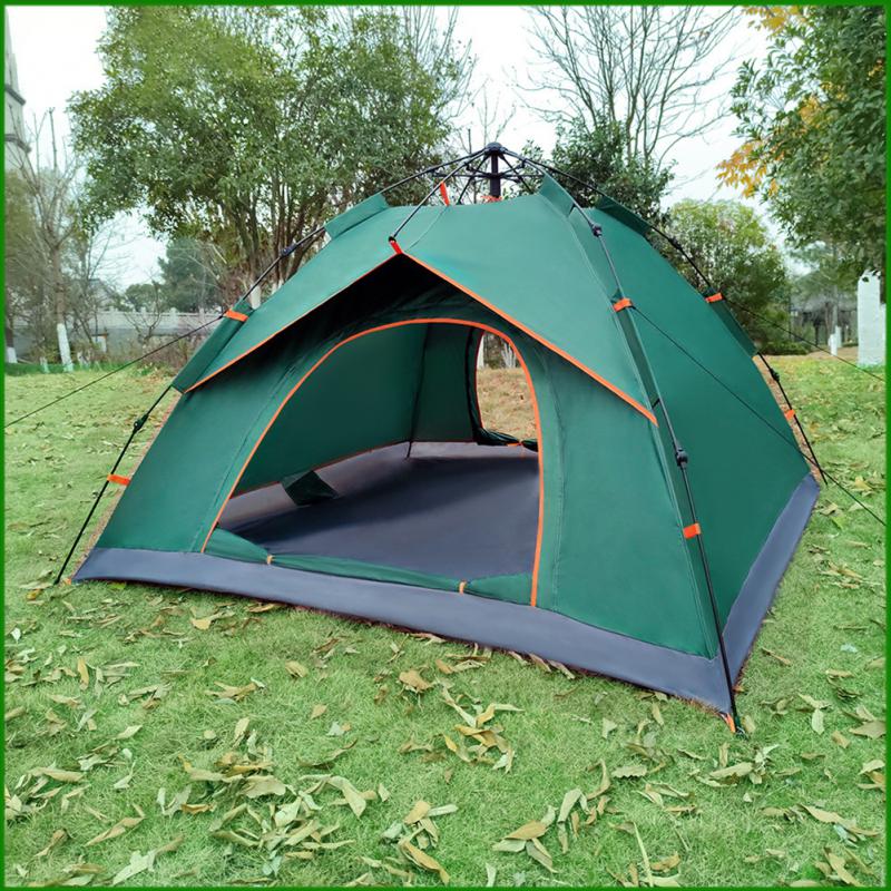 캠핑 완전 자동 접이식 텐트, 방수, 방풍, 피크닉, 2-4 인용, 해변 텐트, 휴대용 통기성, 야외 여행, Wigwam